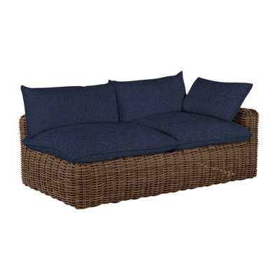 Montecito 75.25" Wide Outdoor Wicker Left Hand Facing Loveseat with Cushions