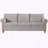 3-Seater Rolled Arm Sofa, PU Leather with Solid Wood Frame