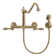 Whitehaus Wall Mount Faucet with Long Traditional Swivel Spout and Solid Brass Side Spray