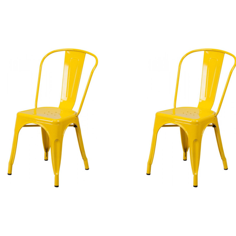 Chaise de patio empilable Hakana, Jaune