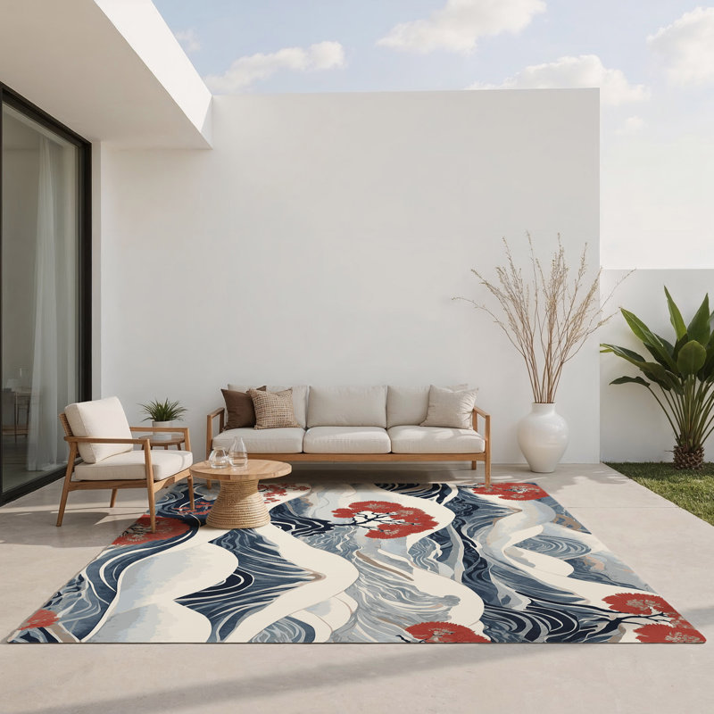 Gentle Blossoms Indoor And Outdoor Area Rug, Rectangle 1'6" x 2'6"