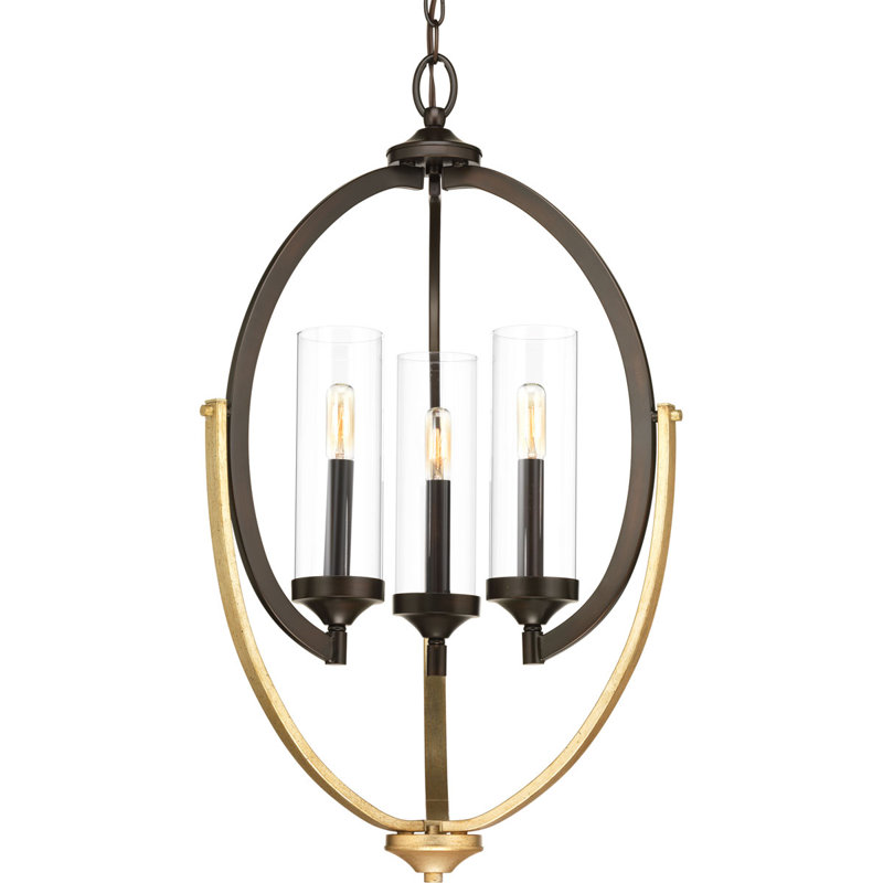 Zaleski 3 - Light Dimmable Geometric Chandelier, Antique Bronze