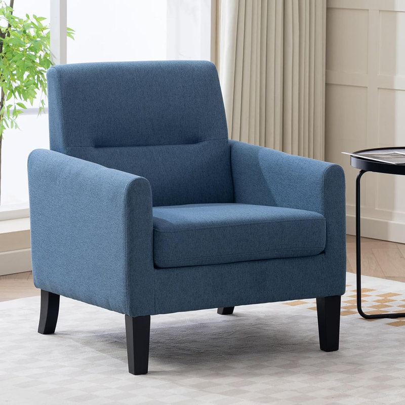 Chaise d'appoint Cottle avec pieds en bois, petite chaise moderne, chaises de salon avec coussin rembourré, fauteuil de détente pour chambre à coucher, appartement ou bureau