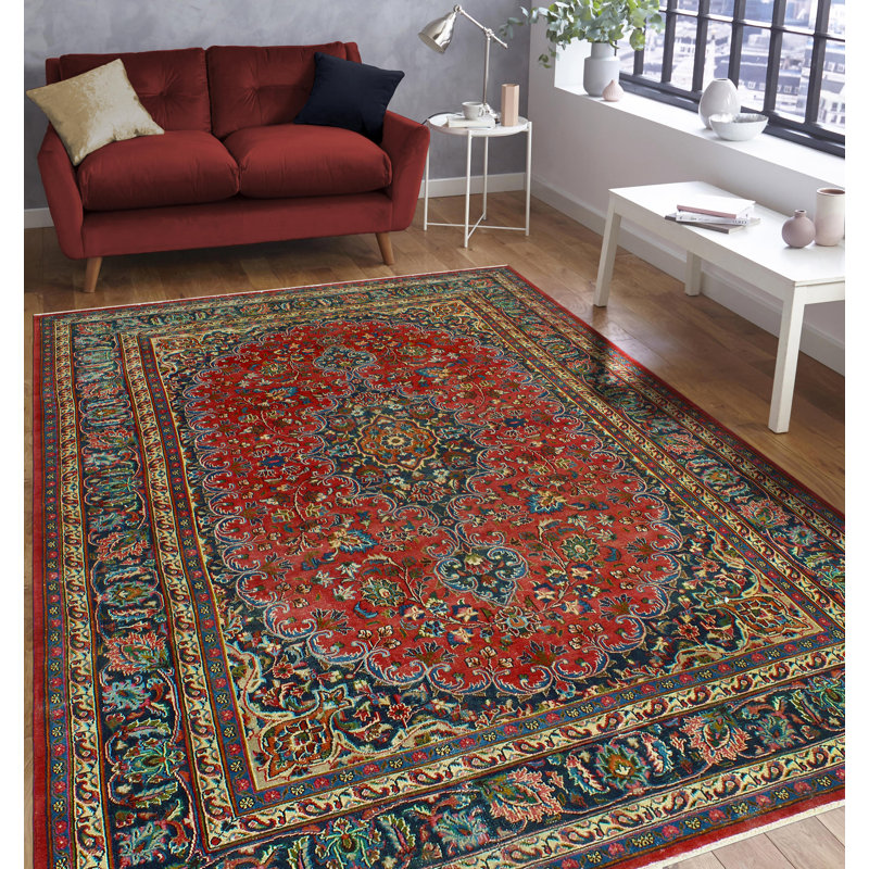 Khrystopher Distressed Alyris Red Rug