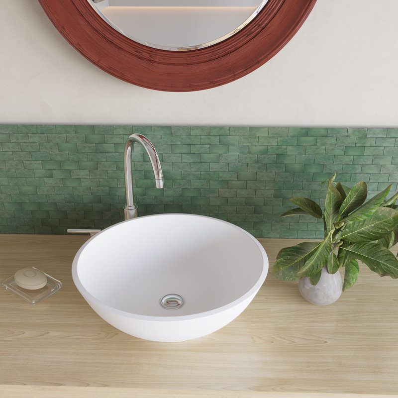 White Circular Vessel Bathroom Sink