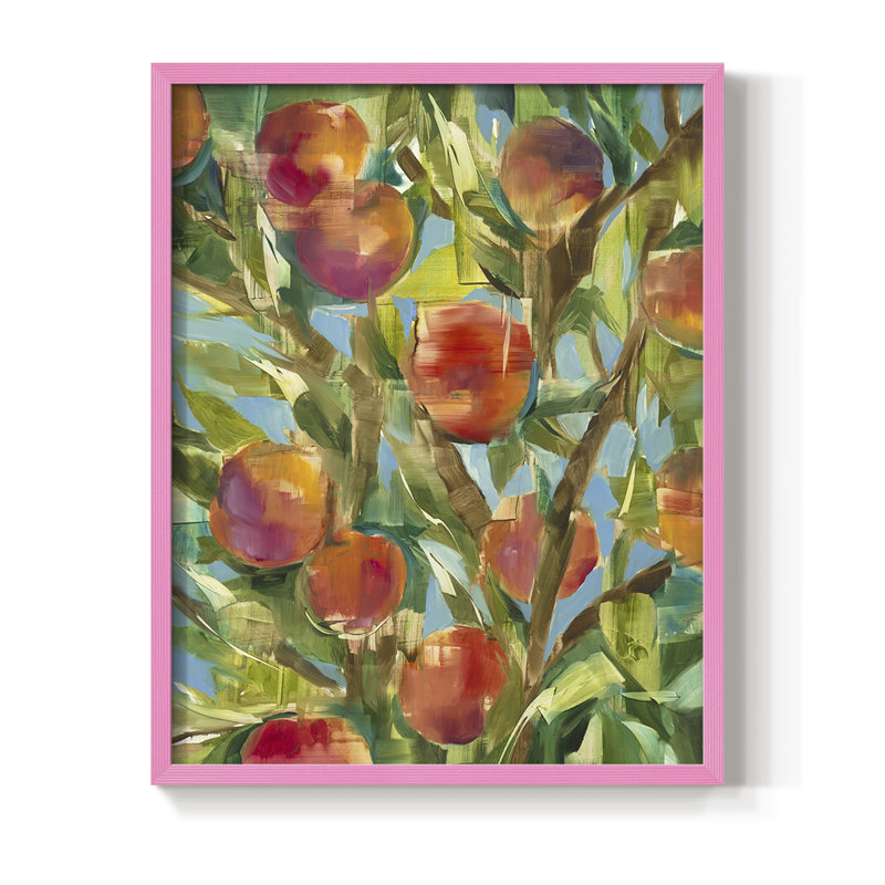 Just Peachy, reproduction encadrée - bois massif, H 15 po x l 12 po, Rose