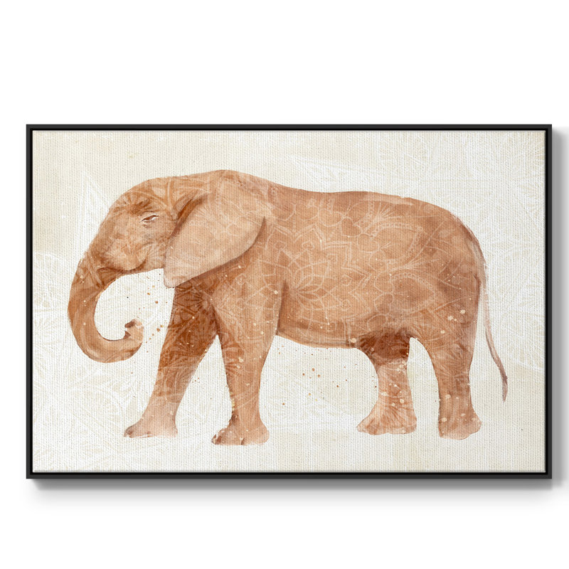 «Elephant Wisdom I», reproduction d'art sur toile, H 27 po x l 41 po x P 2 po, Noir