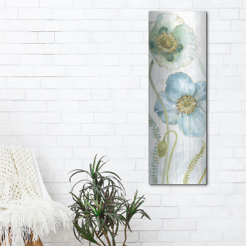 Art mural en métal luxueux «My Greenhouse Flowers IX» par Lisa Audit, 16 po x 48 po