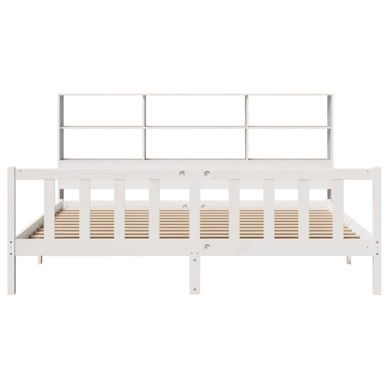 Solid Wood Storage Bed, White