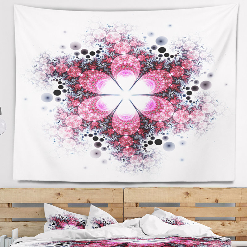 Tapisserie de motif fleur abstraite abstraite, H 32 po x l 39 po