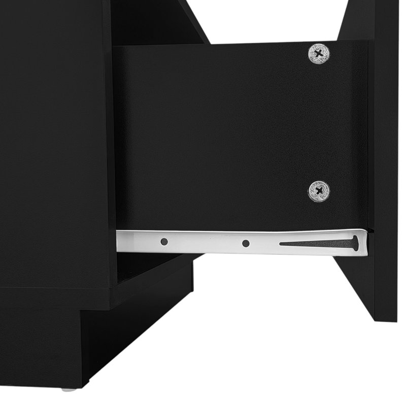 Pedestal Coffee Table with Storage, Black