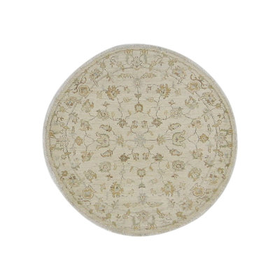 Daugherty Hand Knotted 4x4 Ivory Round