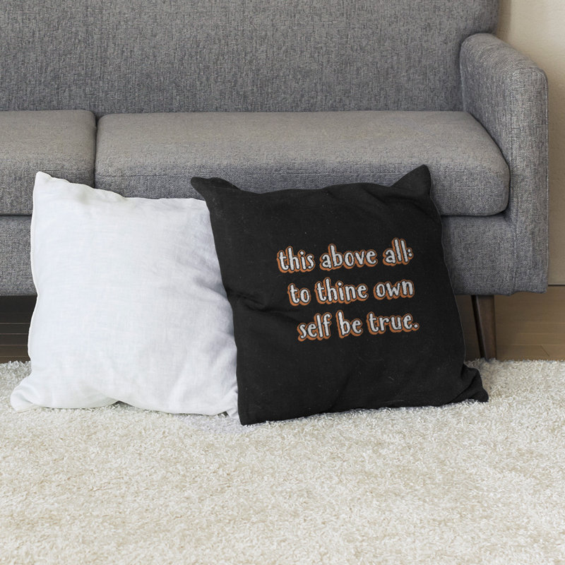 Coussin de sol d’inspiration Shakespeare, Orange, H 36 po x l 36 po