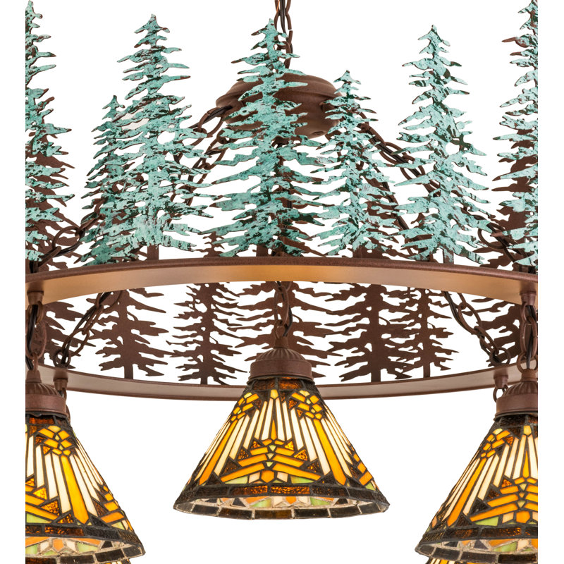 Lustre en roue de chariot unique à 5 lumières Ahtziri