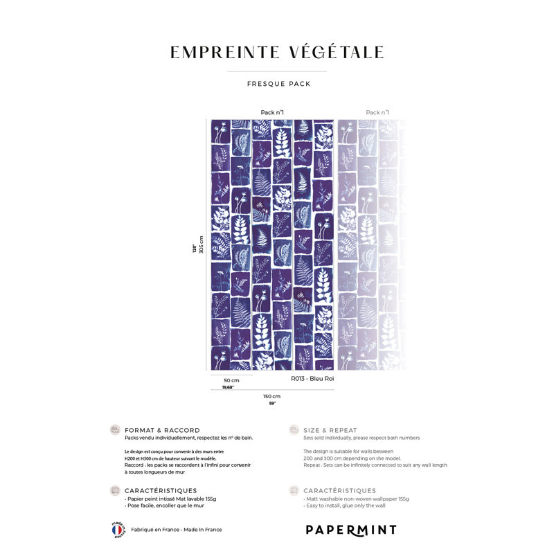  Botanical Imprint Pack 1 Amboy, Navy
