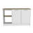 Kitchen Island, Four Open Shelves, Two Cabinets  -Light Oak / White-1085616172
