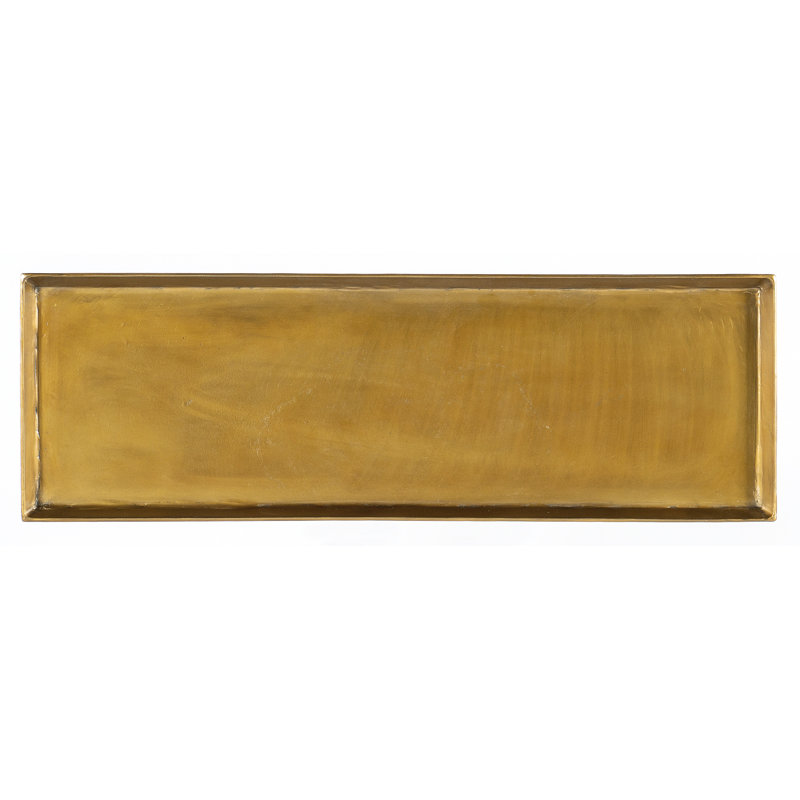 Gray and Gold Metal Glass Console Table with Storage