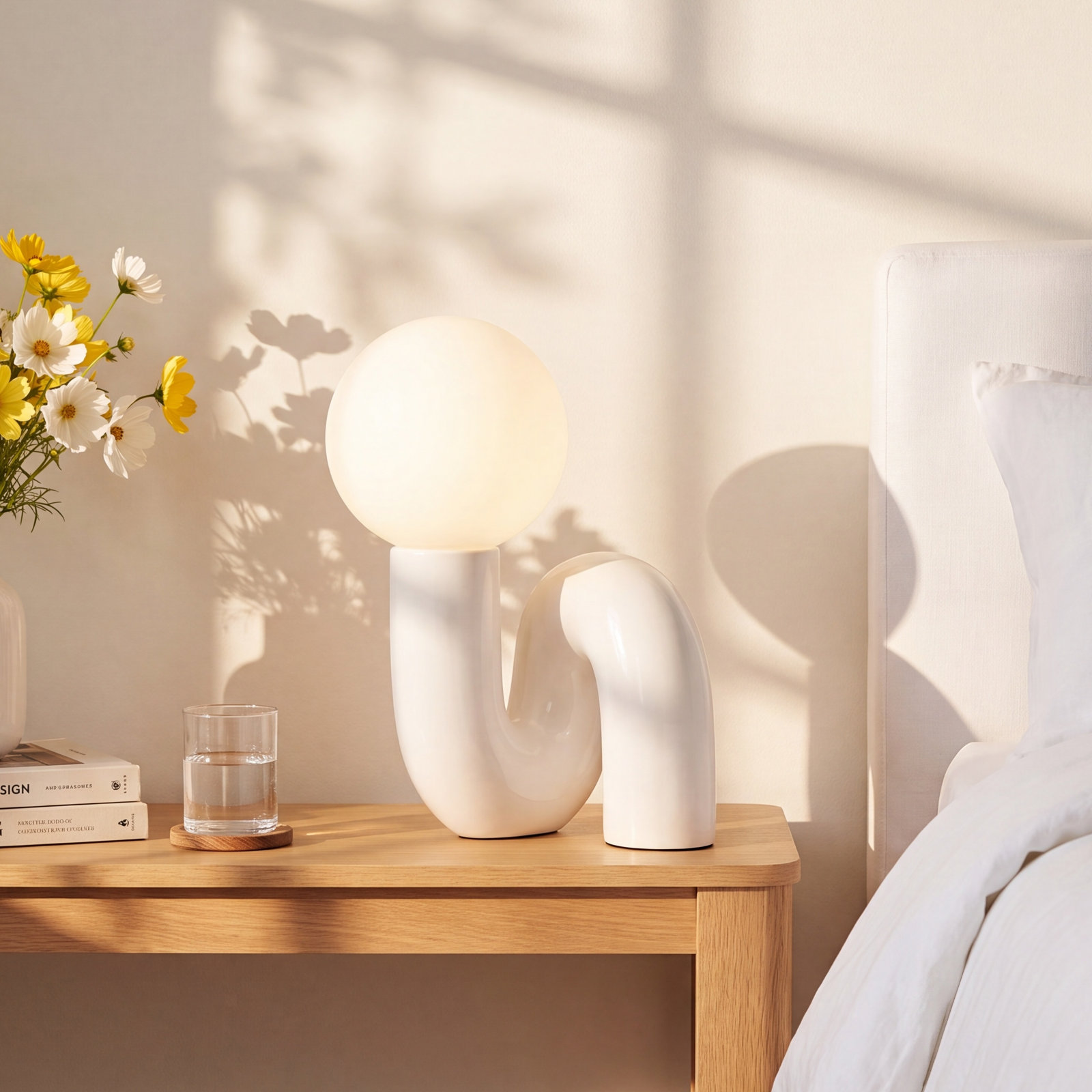 Verda Resin Table Lamp, White