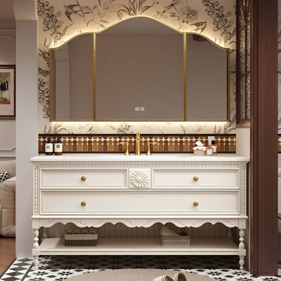 French vintage mid-century style bathroom cabinet