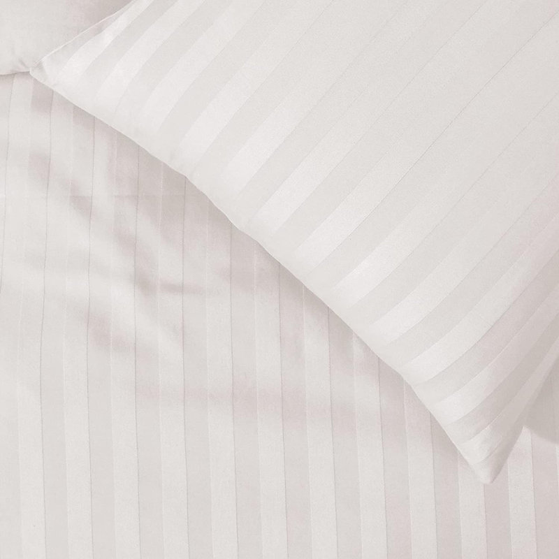 Microfiber Striped Duvet Cover with Pillowcases, Double Duvet Cover + 2 Standard Pillowcases