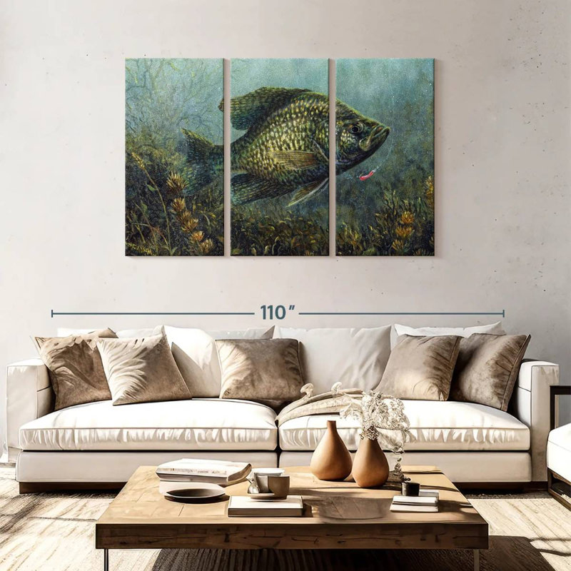 Brampt Black Crappie, 48" H x 74" W