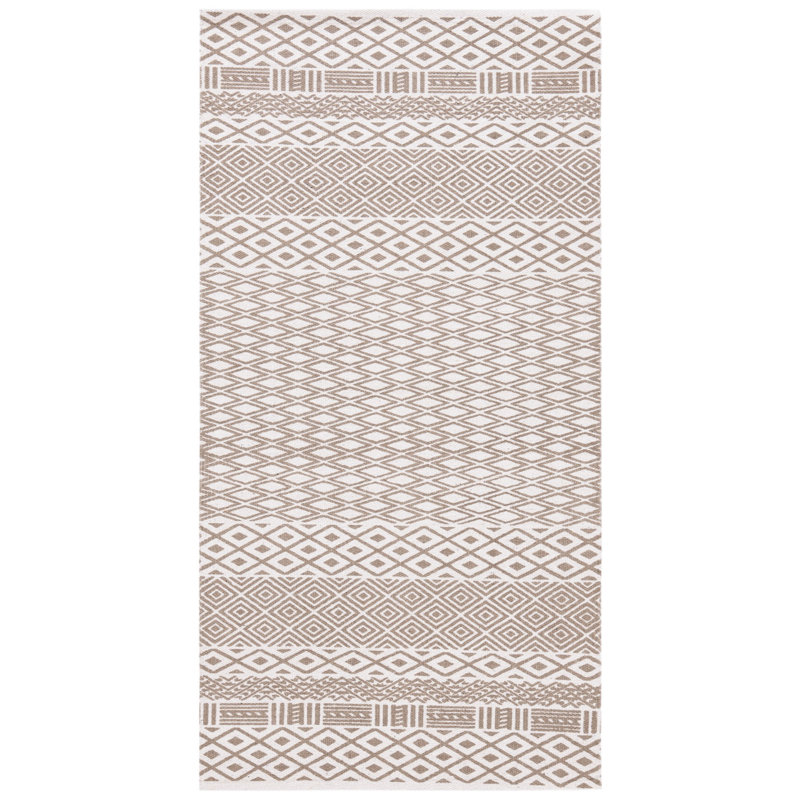 Yoko Hand Loomed Cotton Geometric Rug, Rectangle 2'3" x 4'