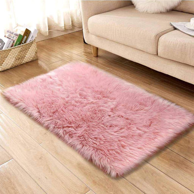 Tapis en fausse fourrure, tapis à poil long en fausse peau de mouton, tapis en peau de mouton style maison, tapis pour le salon de la chambre à coucher