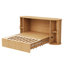 Lit escamotable vertical à motif de vagues verticales avec tiroirs de rangement et station de charge USB, brun espresso-104080910-113002373