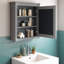 Pharmacie avec miroir 24 po x 27 po | Armoire de rangement murale avec tablette réglable et charnière à fermeture en douceur | Économiseur d'espace au-dessus de la toilette avec 3 tablettes réglables | Design moderne-505853152
