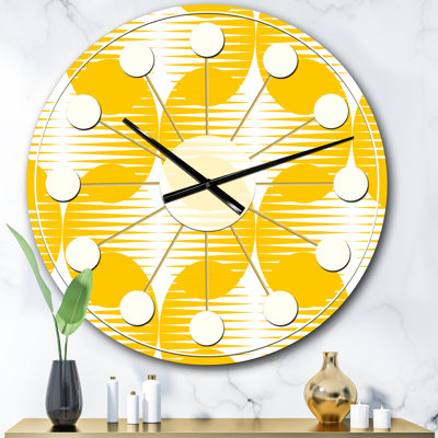 Horloge murale abstraite à motif géométrique rétro IV - Mid-Century
