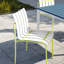 Holiday - Paquet de 4 chaises à blocs de couleur modernes à rayures - Siège en PP imperméable et pieds en métal robustes, ensemble de salle à manger intérieur / extérieur pour patio, balcon, café