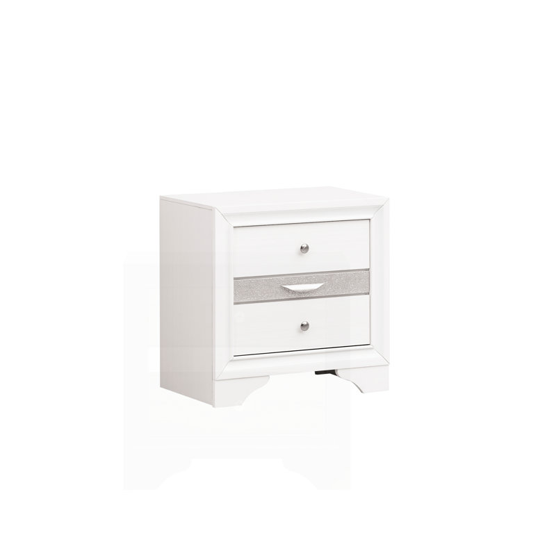 Élégante table de chevet blanche avec tiroirs doublés de feutre