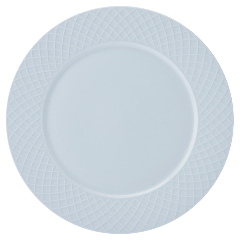 Trellis 12-Pc Bone China Dinnerware Set, Misty Blue, Service For 4