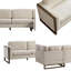 Canapé modulaire en L de 104 po avec accoudoirs carrés, canapé en tissu de chenille 2 pièces avec structure en bois massif et coussins à ressorts, canapé 5 places moderne pour le salon