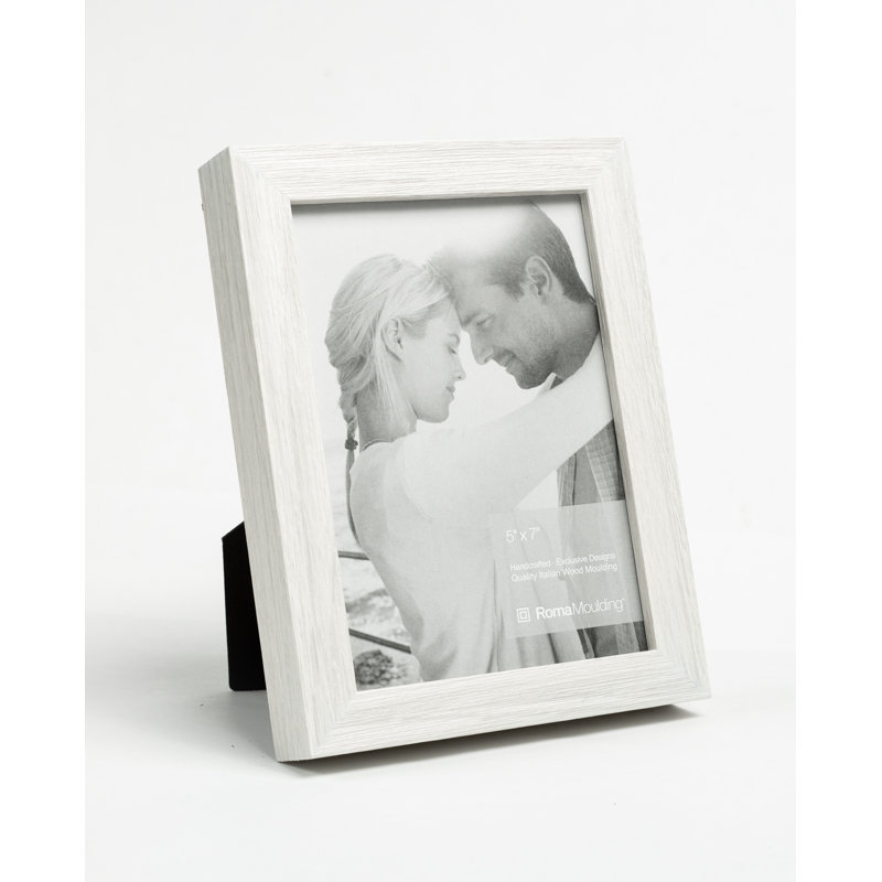 Wood Embossed Picture Frame, 5" x 7", White