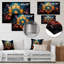 Harmonie mandala art sarcelle orange bouddhiste - décoration murale spirituelle en métal-83584029