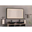 Miroir de salle de bain surdimensionné rectangulaire noir à DEL-672806663