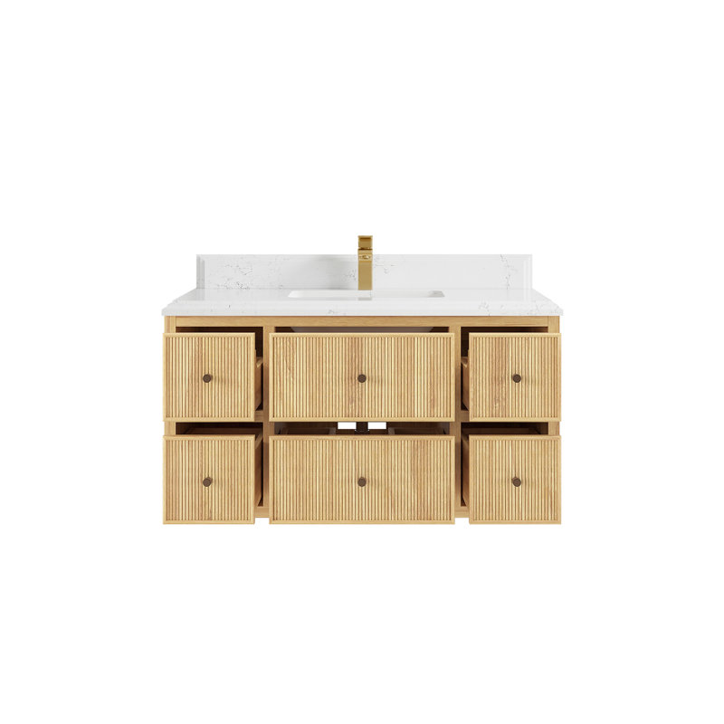 Meuble-lavabo simple 42 po avec comptoir en quartz Massaline