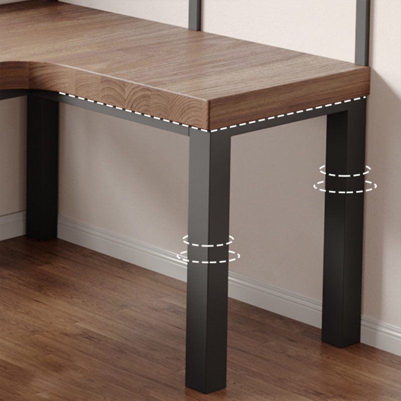 Bureau en bois massif en forme de L brun noisette, H 29,53 po x l 62,99 po x P 47,24 po, Retour à droite