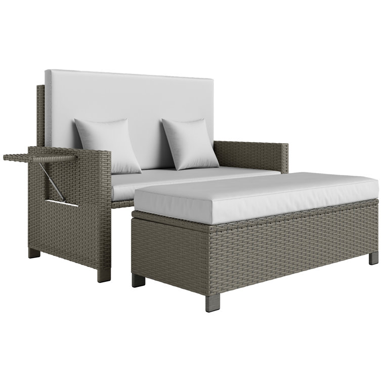 130cm Wide Outdoor Rectangle Patio Sectional Set with Cushions