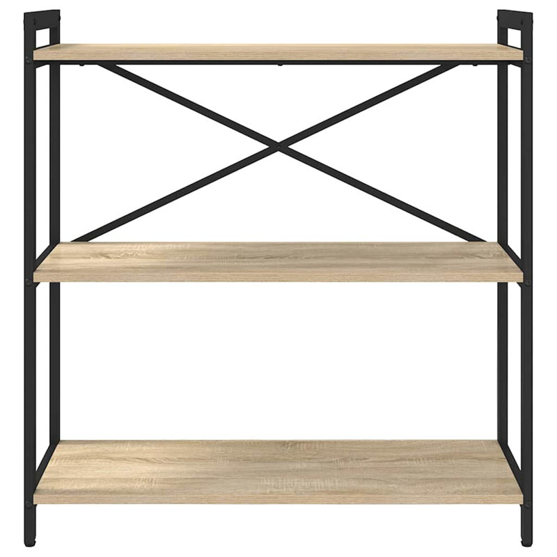 Steel Bookcase, (3 Shelves) 83cm H x 80cm W x 30cm D, Beige