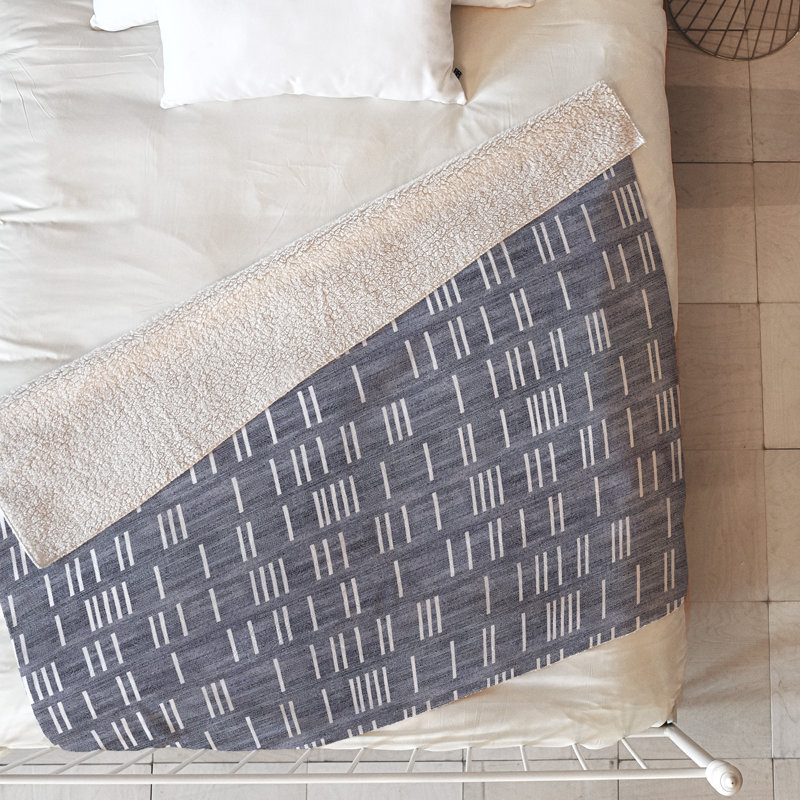 Couverture Holli Zollinger Mudcloth, L 60 po x l 50 po, Gris