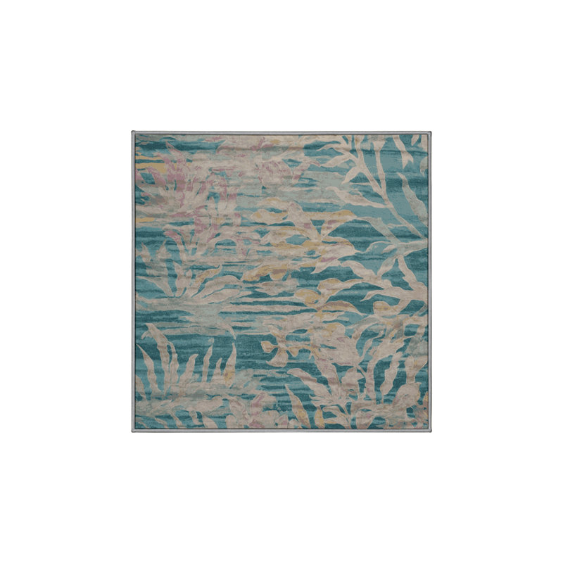 Tapis gris lavable à la machine, Carré 4 pi
