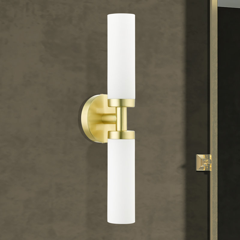Charlesha 2-Light Dimmable Bath Bar, Satin Brass