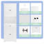 Grande armoire de salle de bain avec quatre portes, grand espace de rangement ouvert, armoire de rangement supérieure