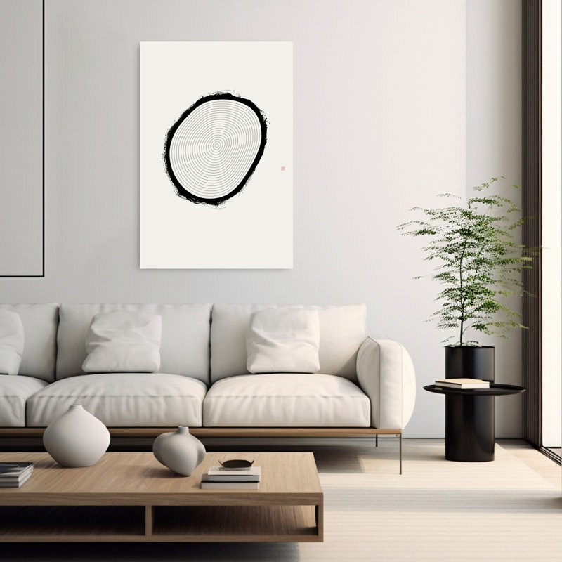 Zen Tree Rings Abstract Contemporary Peaceful Nature Portrait Wall Art Print 1 Piece Wrapped Canvas Wall Art