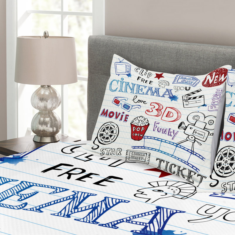 Afrina No Pattern Bedspread with Pillow Shams, 220 x 264 cm