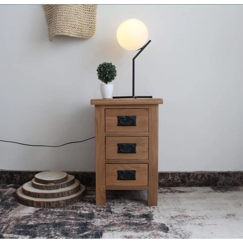 Leetonia 38cm W Solid Wood Bedside Table