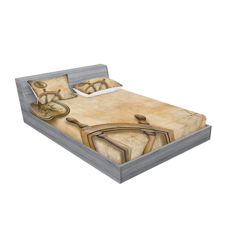 Drap-housse et coussin décoratif Ambesonne, beige, Ensemble de draps pour très grand lit californien
