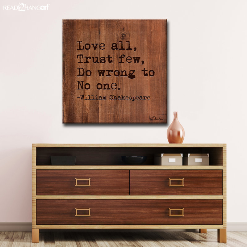 « william shakespeare-love », art textuel sur toile tendue, H 12 po x l 12 po x P 1,5 po
